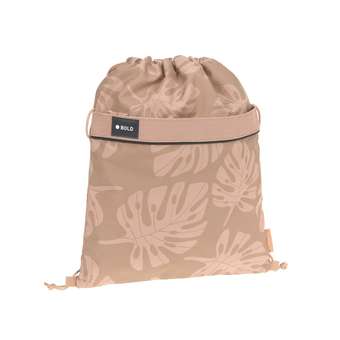 School String Bag Bold Leaves Caramel