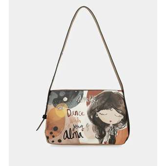 Alma Schultertasche Weiß/Braun