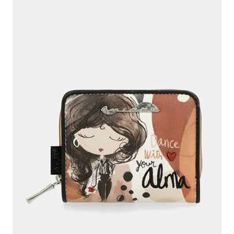 Alma Wallet S RFID Braun/Weiß