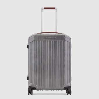 Ultra slim Handgepäck-Hartschalentrolley Nero Cuoio