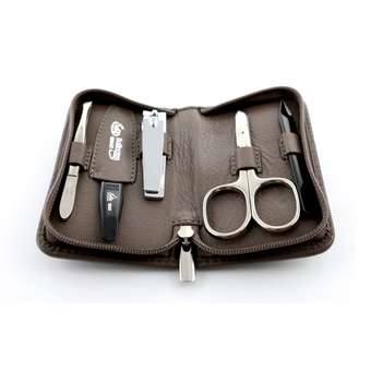 Siena Reißverschluss-Maniküre-Etui 5-teilig Taupe