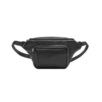 Lila Belt-Bag M Leder Schwarz