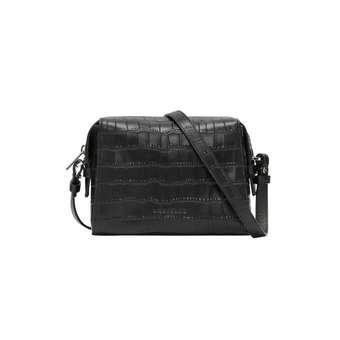Lou 2 S Camera Crossbody Kroko Schwarz