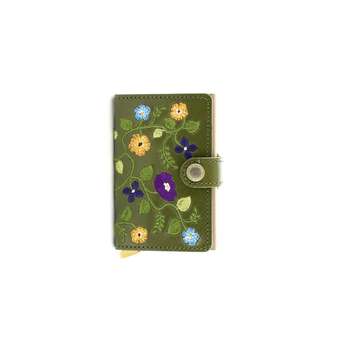 Premium Miniwallet Stitch Floral Olive